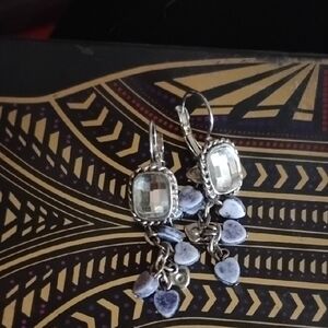 Elegant Silver and Blue Dangle Earrings